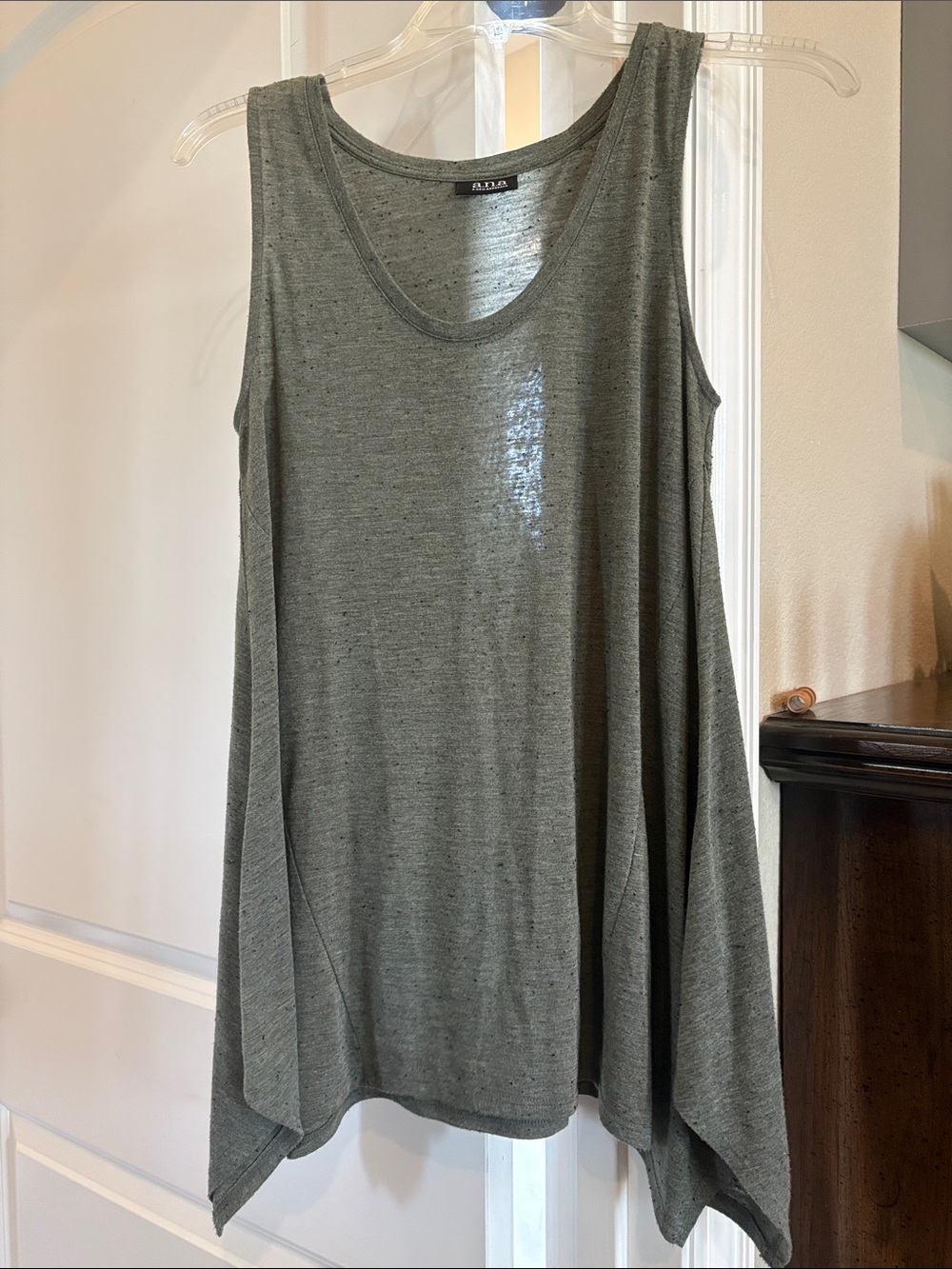 a.n.a Olive Green Handkerchief Hem Tank Top